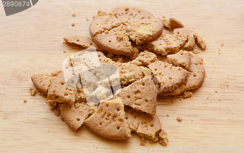 Image of Pile of crushed digestive biscuits 