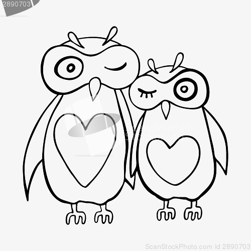 Image of Two cute decorative owls.