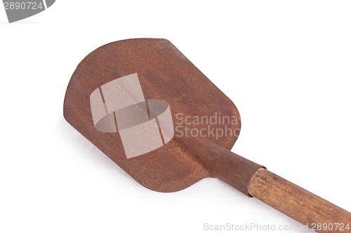 Image of Old rusty shovel isolated