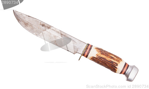 Image of Very old bowie knife isolated