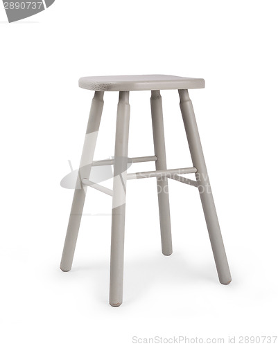 Image of Old wooden grey stool isolated