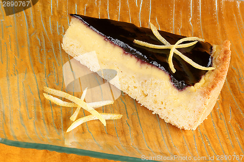 Image of Blueberry marmalade and custard cream tart