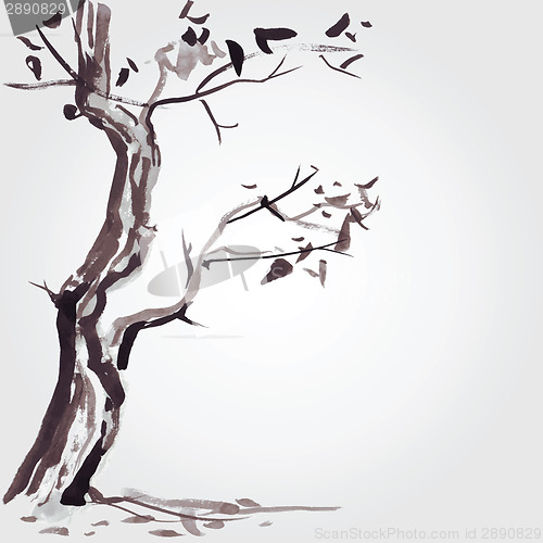 Image of Old tree in Chinese style.
