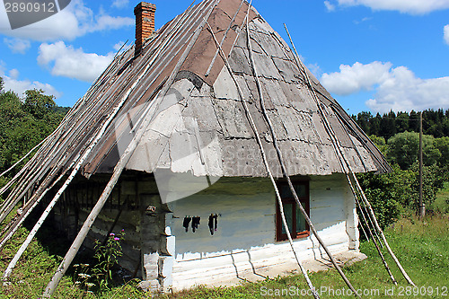 Image of old rural house in Carpathian region