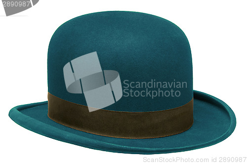 Image of Blue bowler or derby hat