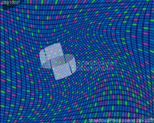 Image of Distorted predominantly blue square pattern