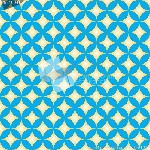 Image of Blue & Yellow Diamond Star Circle Pattern