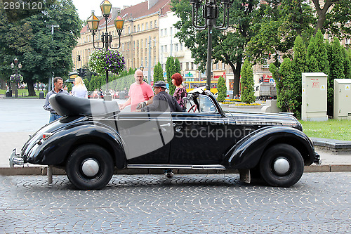 Image of retro promenade car in Lvov