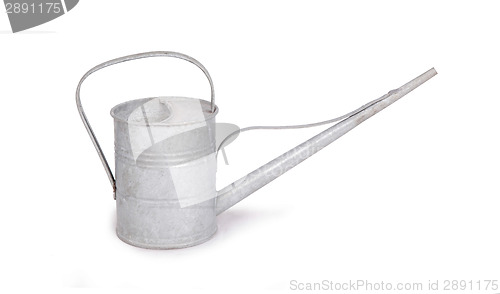 Image of Aged metallic watering can isolated