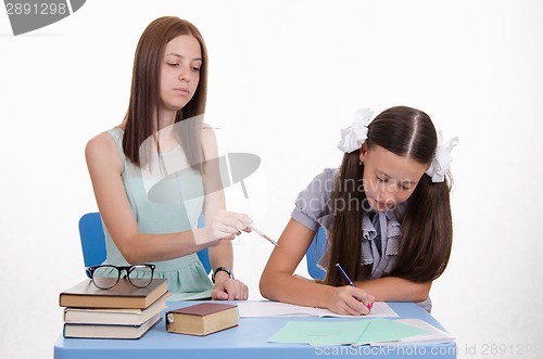 Image of Tutor girl shows development of the solution