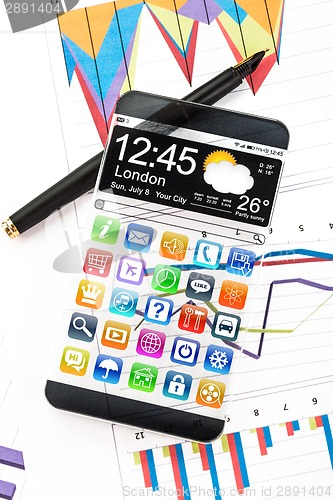 Image of Smartphone with a transparent display.