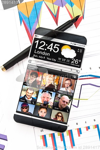 Image of Smartphone with a transparent display.