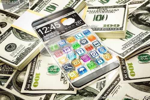 Image of Futuristic Smartphone with a transparent display.