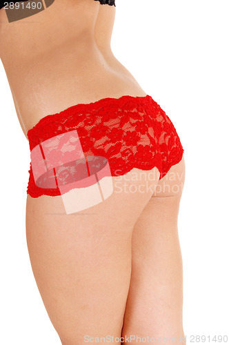 Image of Butt in red panties.