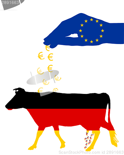 Image of German cow and european subsidies