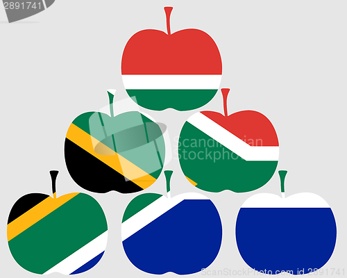 Image of Apple with flag of south Africa