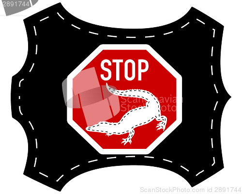 Image of Stop crocodile leather