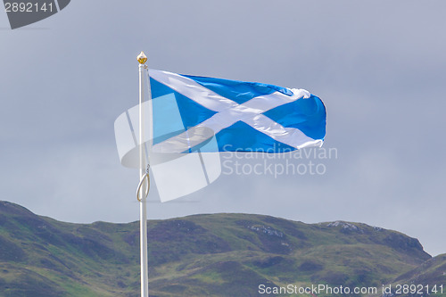 Image of Scotland flag waving in the wind