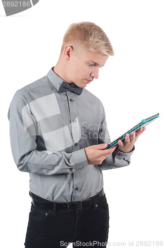 Image of Male with tablet on his hands