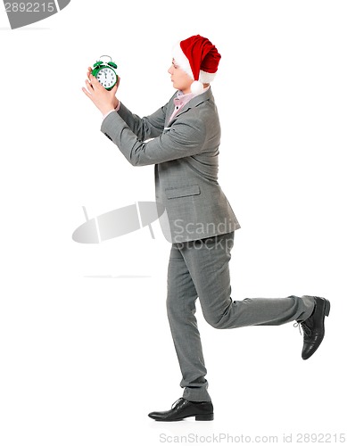 Image of Man in Santa hat