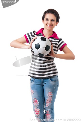 Image of Girl with soccer ball