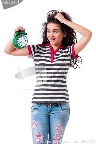 Image of Girl with alarm clock