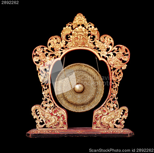 Image of Vintage musical instrument - traditional Balinese Gong, isolated