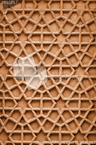 Image of Indian ornament with Arabic motifs. Stone carving from Agra