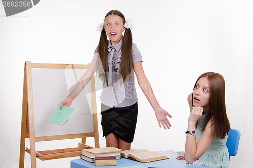 Image of Teacher and student greatly surprised to hear