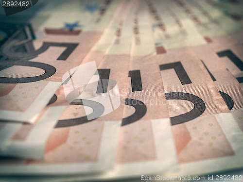 Image of Retro look Euro bankonotes background