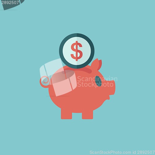 Image of Piggy Bank Flat Icon