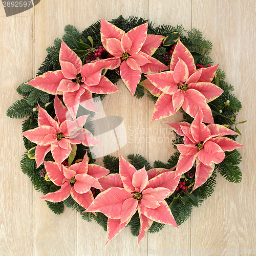 Image of Poinsettia Flower Wreath