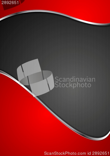 Image of Abstract wavy template. Metallic style