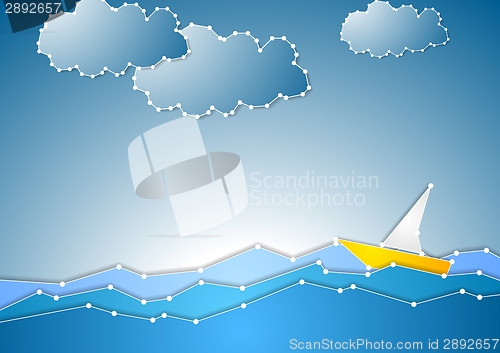 Image of Concept schematic sea view background