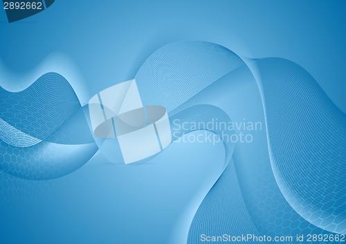 Image of Abstract blue wavy background