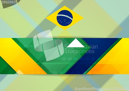 Image of Tech geometry background in Brazilian colors