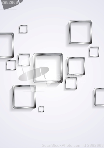 Image of Metallic squares on white background