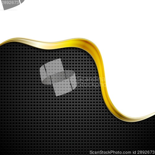 Image of Golden perforated tech background