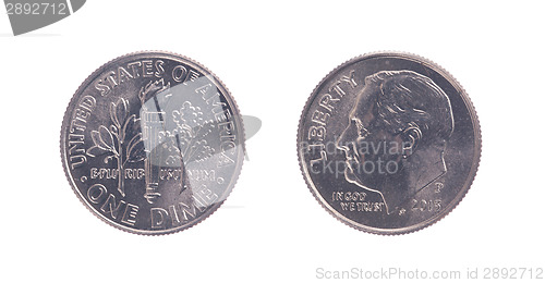 Image of One american dime coin 