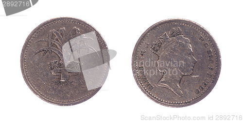 Image of One british pound coin 