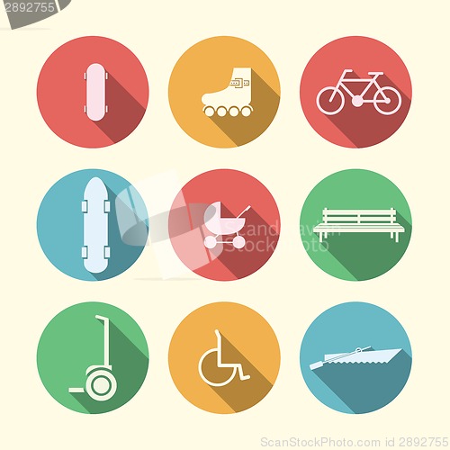 Image of Flat vector icons for active leisure in the park