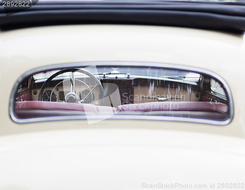 Image of Retro interior of old vintage car.