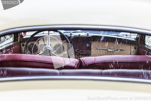 Image of Retro interior of old vintage car.