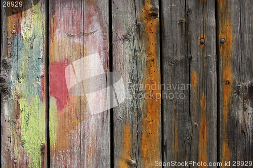 Image of painted wooden planks