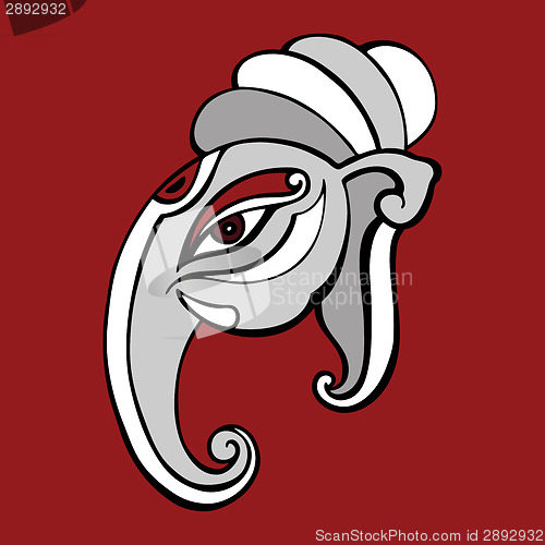 Image of Elephant head.. Ganesha Hand drawn illustration.