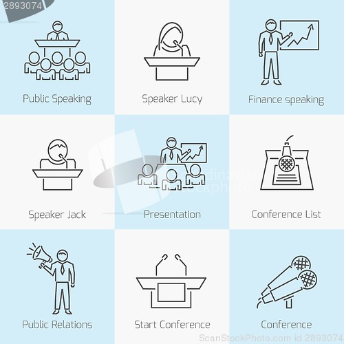 Image of Set of public speaking icons