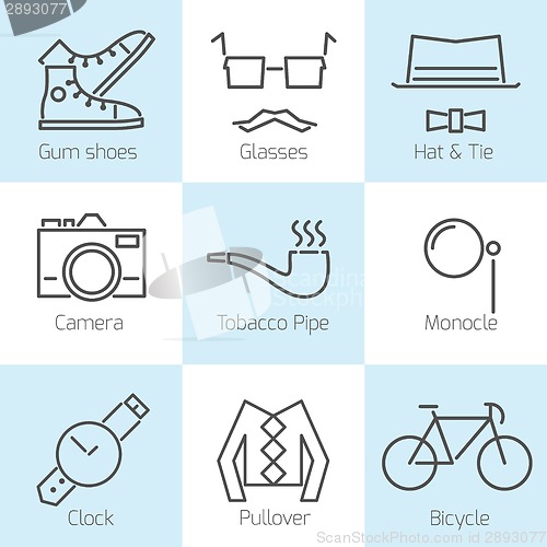 Image of Set of hipster icons