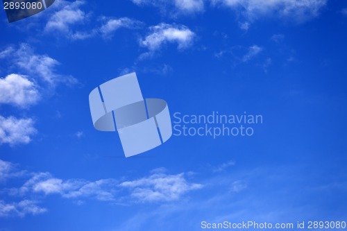 Image of Beautiful blue sky with clouds