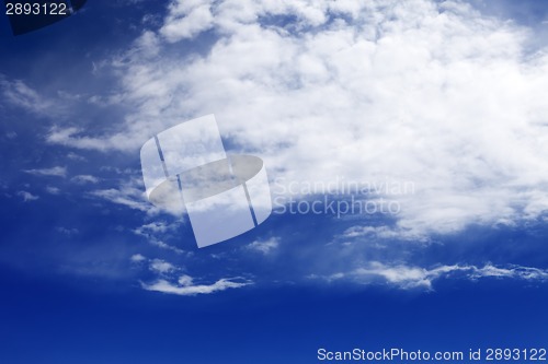 Image of Beautiful blue sky with clouds