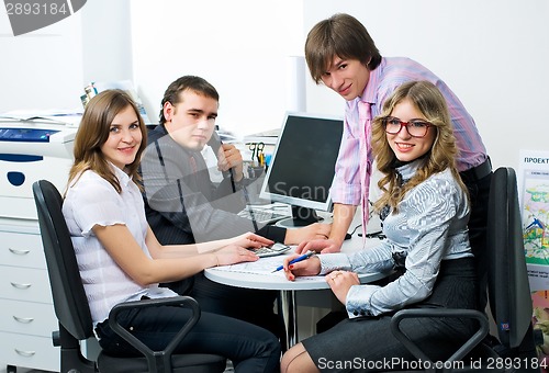 Image of Team of young business people